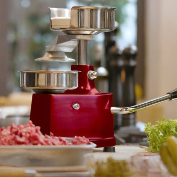 Manualna maszyna do hamburgerów - Ø 150 mm - Czerwona - Prime Gastro