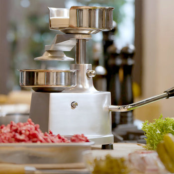 Manualna maszyna do hamburgerów - Ø 150 mm - srebrna - Prime Gastro