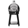 Piec do pizzy – opalany drewnem – 3x 30 cm – z podstawą – czarny