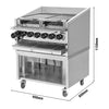 Grill o dużej mocy – gazowy – stal nierdzewna – 800 mm – z 2 rusztami – w stylu amerykańskim