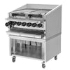 Grill o dużej mocy – gazowy – stal nierdzewna – 800 mm – z 2 rusztami – w stylu amerykańskim