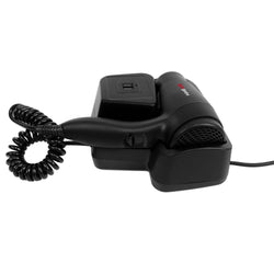 Suszarka do włosów z uchwytem ściennym – ciepłe i zimne powietrze – 2 porty USB – 1,3 kW