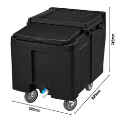 Cambro | Wózek na lody – z 2 przednimi kółkami skrętnymi i 2 kółkami stałymi, z hamulcem – pojemność: 57 kg