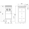 Freestanding Induction Hob - 10kW - 2 zones - with open base shelf