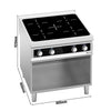 Kuchnia indukcyjna nastawna - 20kW - 4 pola grzewcze - z panelem cyfrowym (LCD) - nastawna; otwarta podstawa