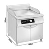 Płyta indukcyjna grillowa - 10kW - Gładka - Powierzchnia: 800x700mm - na podstawie z szafką - z szafką z 2 drzwiami