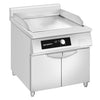 Płyta indukcyjna grillowa - 10kW - Gładka - Powierzchnia: 800x700mm - na podstawie z szafką - z szafką z 2 drzwiami