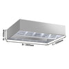 Okap indukcyjny sufitowy – 2800 mm – bez silnika – z filtrami