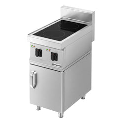 Kuchenka indukcyjna - 7kW - 2 pola grzewcze - na podstawie z 1 drzwiami