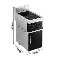 Kuchenka indukcyjna - 7kW - 2 pola grzewcze - na podstawie