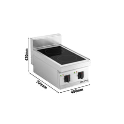 Kuchenka indukcyjna - 7kW - 2 pola grzewcze