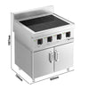 Kuchenka indukcyjna – 14 kW – z 4 polami grzewczymi – z podstawą z 2 drzwiami