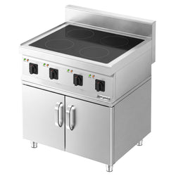 Kuchnia indukcyjna - 14kW - 4 pola grzewcze - na podstawie z 2 drzwiami