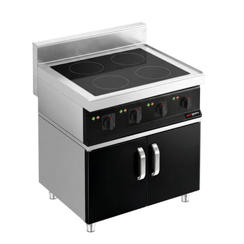 Kuchnia indukcyjna - 14kW - 4 pola grzewcze - na podstawie z 2 drzwiami