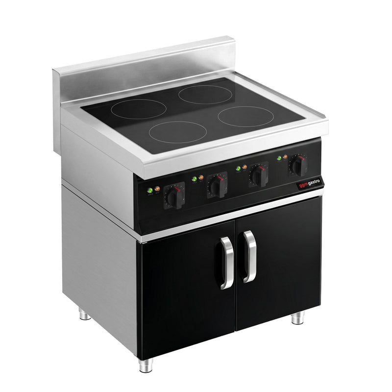 Kuchnia indukcyjna - 14kW - 4 pola grzewcze - na podstawie z 2 drzwiami