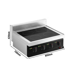 Kuchnia indukcyjna nastawna - 14kW - 4 pola grzewcze