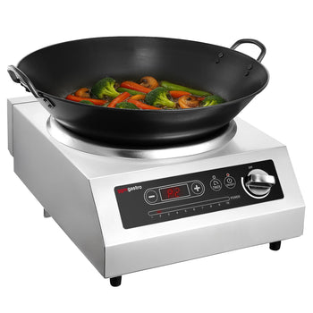 Wok indukcyjny - 3,5kW - 1 pole - Ø460mm - z patelnią wok w komplecie