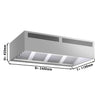 Okap skrzyniowy indukcyjny – 2400 mm – bez silnika – z filtrami