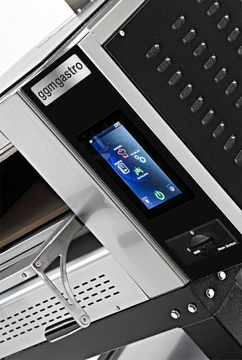 Gazowy piec do pizzy - 12 x 30 cm - Cyfrowy - włącznie z ramą podstawy - Prime Gastro