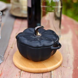 STAUB | CERAMIQUE - Zestaw Cocotte - 4 - częściowy - Kształt dyni - Ø 150 mm - Ceramiczne - Czarne