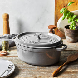 STAUB | LA COCOTTE - Cocotte - owalna - 290mm - żeliwo - kolor grafitowo - szary