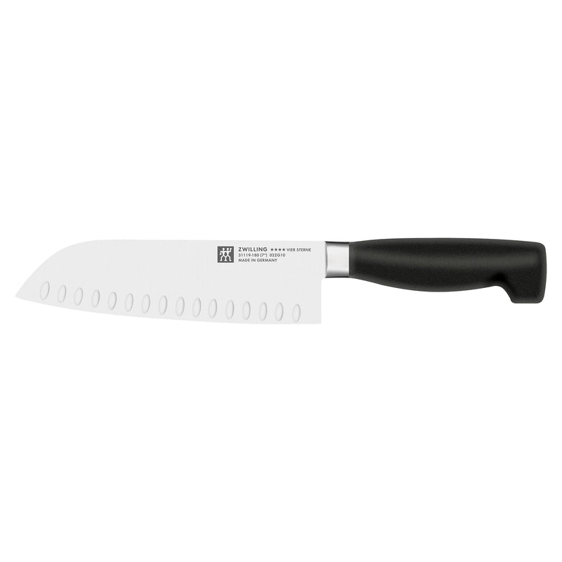 ZWILLING | VIER STERNE – nóż Santoku z ostrzem karbowanym – 180 mm