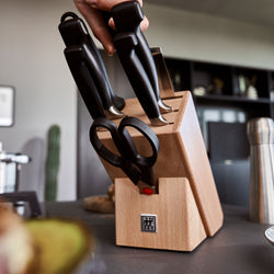 ZWILLING | VIER STERNE – zestaw noży w blokach – 8 sztuk – naturalny