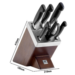 ZWILLING | VIER STERNE SharpBlock – Samoostrzący blok na noże – 7 elementów – brązowy