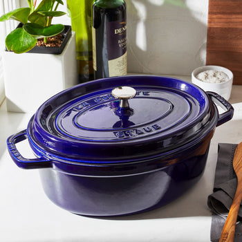 STAUB | LA COCOTTE - Cocotte - owalna - 290mm - Żeliwo - Ciemnoniebieski - Prime Gastro