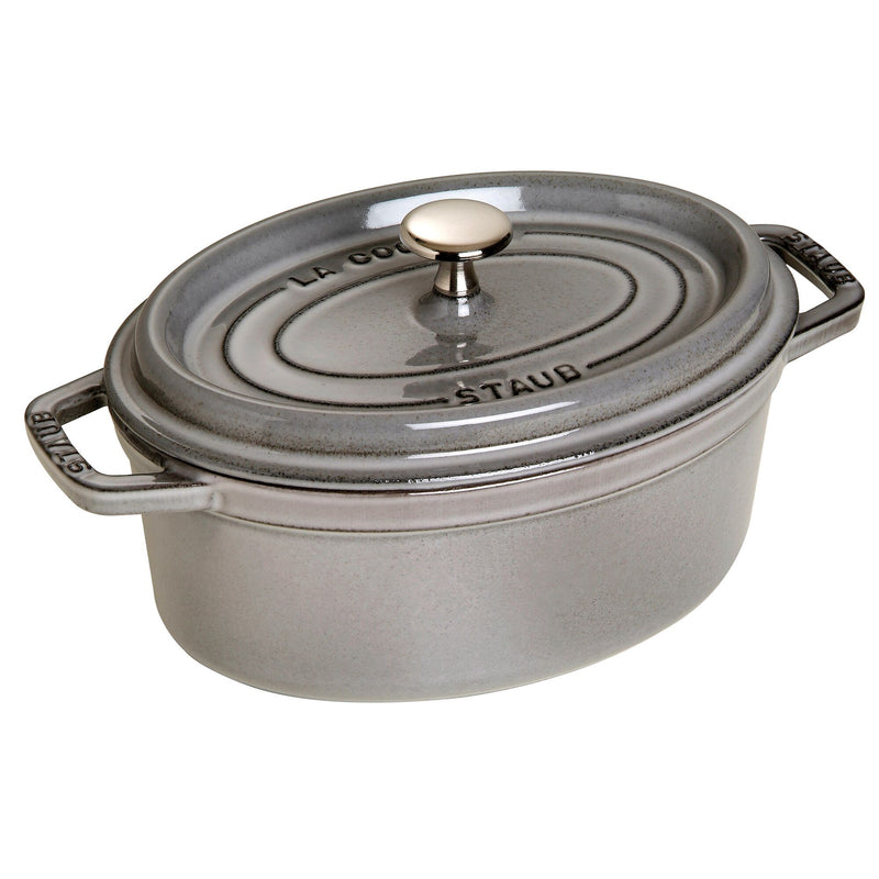 STAUB | LA COCOTTE - Cocotte - owalna - 290mm - żeliwo - kolor grafitowo - szary