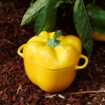 STAUB | CERAMIQUE - Cocotte - Forma do papryki - 0,45 litra - Ceramika - Kolor żółty - Prime Gastro