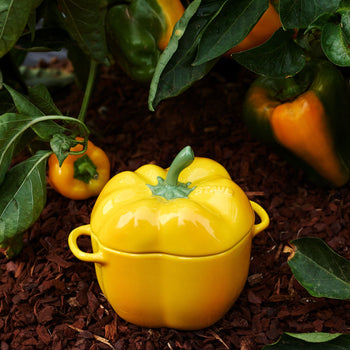 STAUB | CERAMIQUE - Cocotte - Forma do papryki - 0,45 litra - Ceramika - Kolor żółty - Prime Gastro