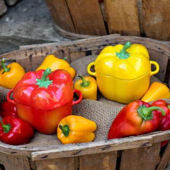 STAUB | CERAMIQUE - Cocotte - Forma do papryki - 0,45 litra - Ceramika - Kolor żółty - Prime Gastro