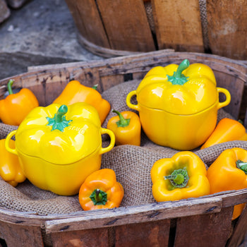 STAUB | CERAMIQUE - Cocotte - Forma do papryki - 0,45 litra - Ceramika - Kolor żółty - Prime Gastro