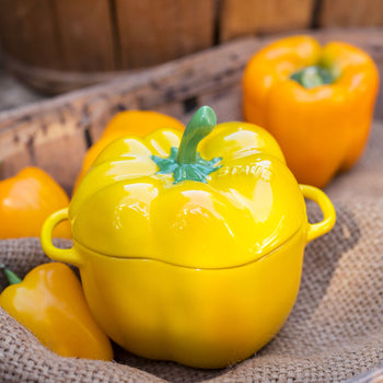 STAUB | CERAMIQUE - Cocotte - Forma do papryki - 0,45 litra - Ceramika - Kolor żółty - Prime Gastro