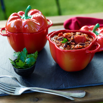 STAUB | CERAMIQUE - Cocotte - Kształt Papryka - Ø 110mm - Ceramika - Pomarańczowo-czerwony - Prime Gastro