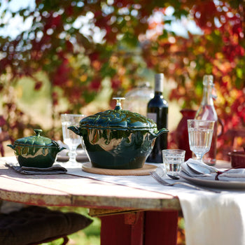 STAUB | CERAMIQUE - Cocotte- Kształt karczocha - Ø 130mm - ceramika - kolor bazyliowa zieleń - Prime Gastro