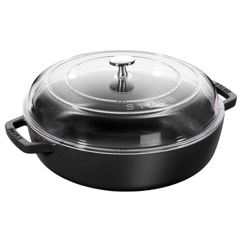 STAUB | BRAISERS - Brytfanna ze szklaną pokrywą - 280mm - Żeliwo - Czarny - Prime Gastro