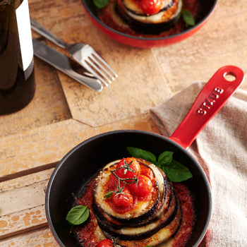 STAUB | PATELNIA - Patelnia do smażenia - Ø 160mm - Żeliwna - Wiśniowa czerwień | Okrągła - Prime Gastro