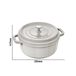 STAUB | LA COCOTTE - Cocotte - Ø 220mm - Żeliwo - Biała trufla