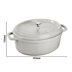 STAUB | LA COCOTTE - Cocotte - owalna - 290mm - Żeliwo - Biała trufla
