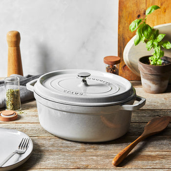 STAUB | LA COCOTTE - Cocotte - owalna - 310mm - Żeliwo - Biała trufla - Prime Gastro