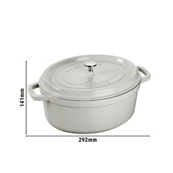 STAUB | LA COCOTTE - Cocotte - owalna - 230mm - Żeliwo - Biała trufla