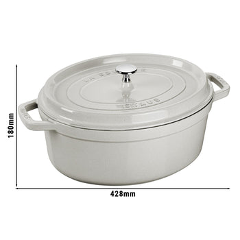 STAUB | LA COCOTTE - Cocotte - owalna - 370mm - Żeliwo - Biała trufla - Prime Gastro