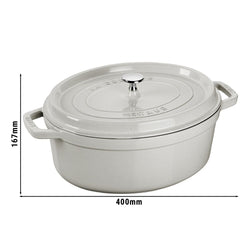 STAUB | LA COCOTTE - Cocotte - owalna - 330mm - żeliwo - biała trufla