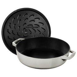 STAUB | BRAISERS - Brytfanna z Chistera Drop - Structure - Ø 240mm - Żeliwna - Biała trufla