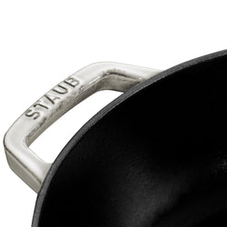 STAUB | BRAISERS - Brytfanna z Chistera Drop - Structure - Ø 240mm - Żeliwna - Biała trufla