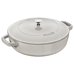 STAUB | BRAISERS - Brytfanna z Chistera Drop - Structure - Ø 280mm - Żeliwna - Biała trufla