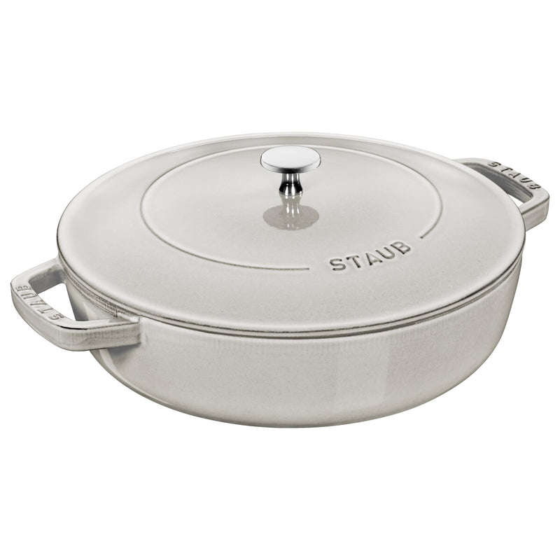 STAUB | BRAISERS - Brytfanna z Chistera Drop - Structure - Ø 280mm - Żeliwna - Biała trufla