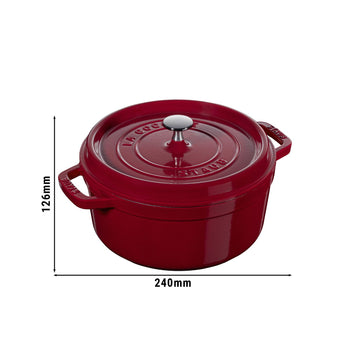 STAUB | LA COCOTTE - Cocotte - Ø 180mm - Żeliwo - Bordowy - Prime Gastro